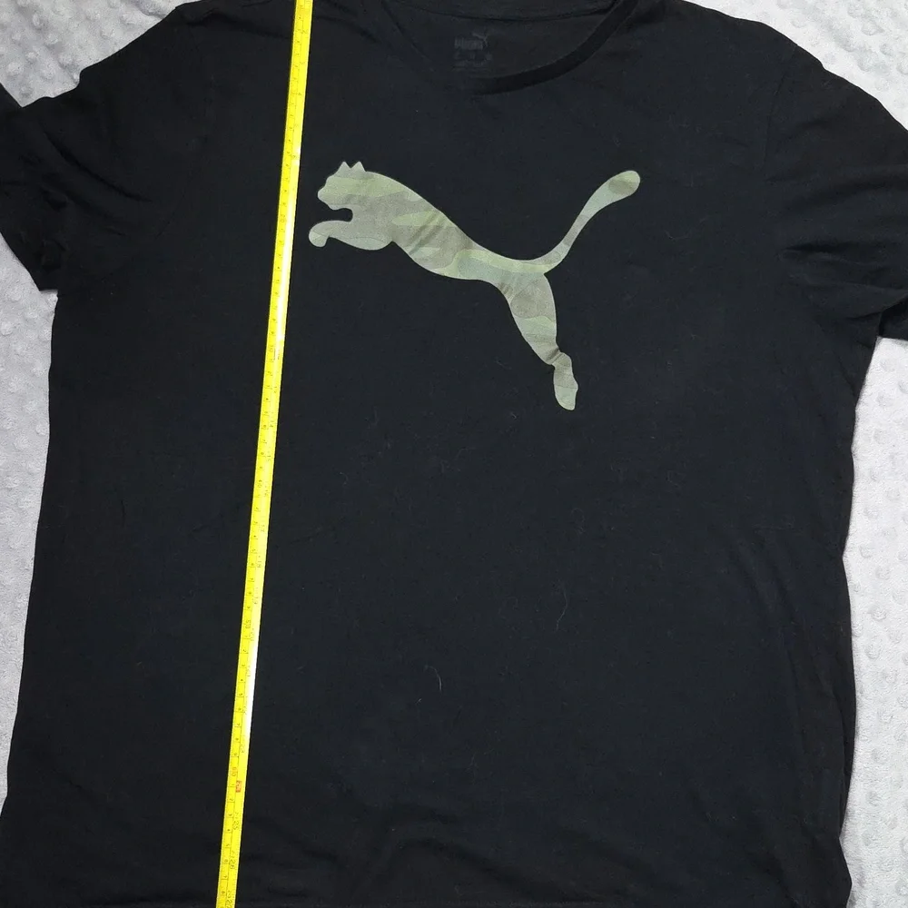 Excellant Conditio Black T-Shirt with Camo Puma Logo - Picture 5 of 6